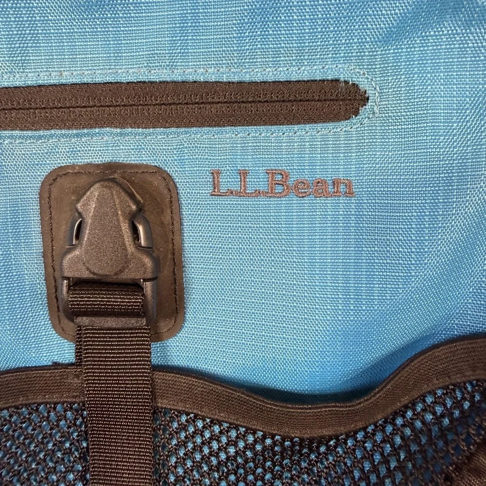 L.L. Bean Blue Backpack Nylon Soft Case Lightweight Men Travel School Bag Pack